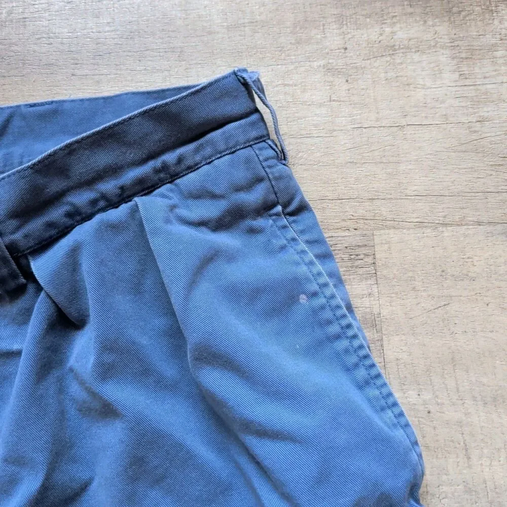 ​Polo Ralph Lauren Tyler Shorts Mens Size 34 Blue Chino Pleated 100% Cotton